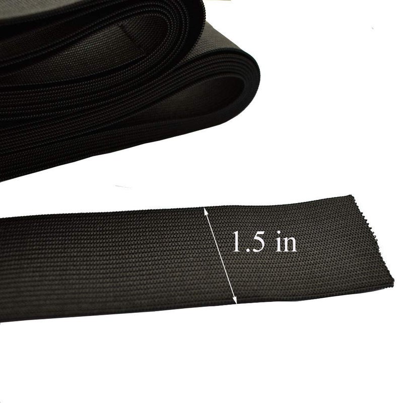Lelines Leline's Elastic Spool, Knit Elastic Band for Sewing, 1 1/2 Inch x 5 Yard, Black - Image 2